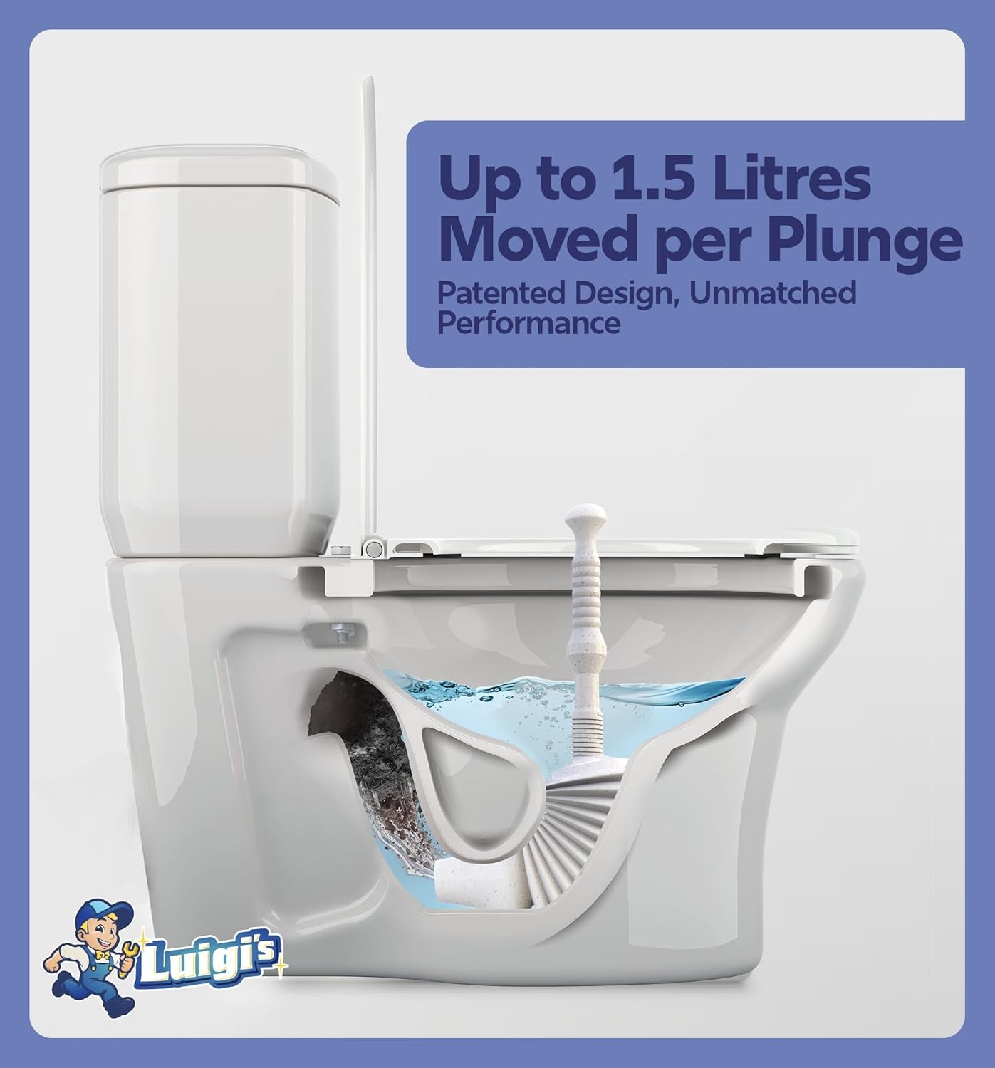 World'S Best Toilet Plunger - Plunger Toilet Unblocker Heavy Duty - Plungers for Unblocking - Unique Strongest Unblocker Tool - Plungers for Unblocking - Clog Remover Tool